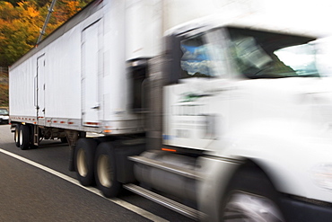 USA, New York, Bear Mountain, truck in motion