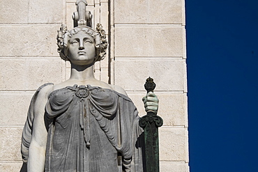 Statue on monument to Constitution of 1812, Cadiz, Spain