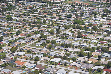 USA, Florida, Miami, Aerial view of suburban residential district 