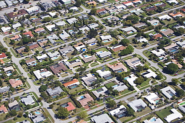 USA, Florida, Miami, Aerial view of suburban residential district 