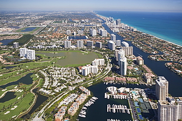 USA, Florida, Miami cityscape as seen from air