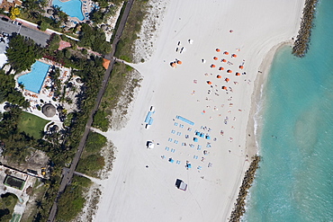 USA, Florida, Miami, Aerial view of sandy beach 