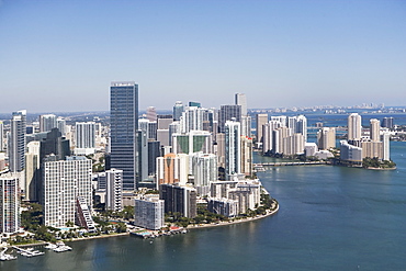 USA, Florida, Miami skyline as seen from air