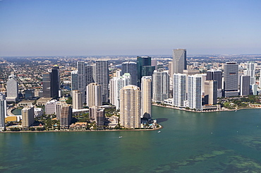 USA, Florida, Miami skyline as seen from air