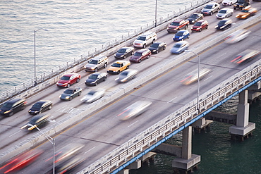 USA, Florida, Miami, Traffic jam on bridge