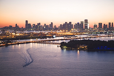 USA, Florida, Miami, Cityscape with coastline