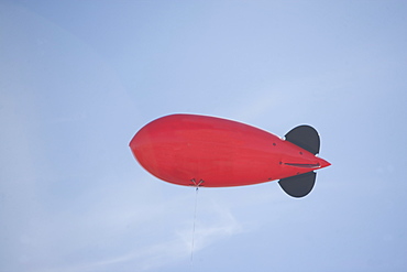 Flying advertising blimp