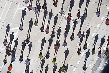 USA, New York City, New York City Marathon as seen from above