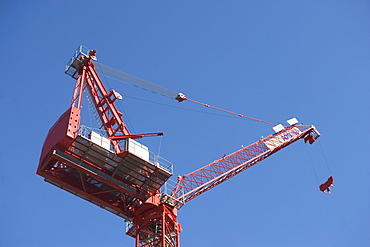 Low angle view of industrial crane