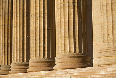 USA, Pennsylvania, Philadelphia, close-up of Philadelphia Museum Of Art colonnade