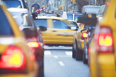 USA, New York state, New York city, cars in traffic jam