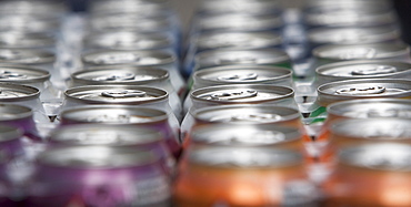 drink cans in a row