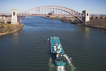 Ship under bridge