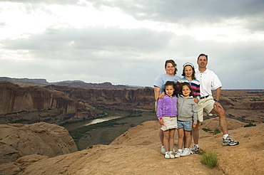 Portrait of family in front of canyon