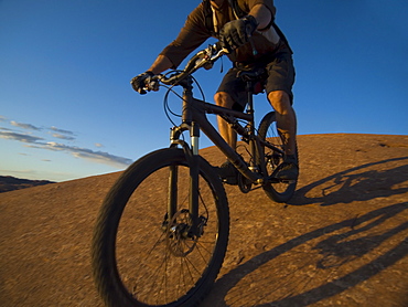 Man riding mountain bike