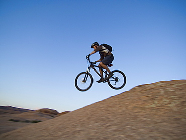 Man riding mountain bike