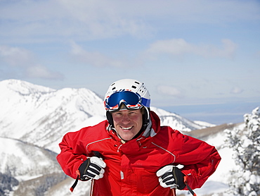 Man wearing ski gear