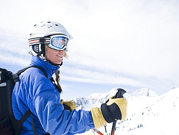 Woman wearing ski gear