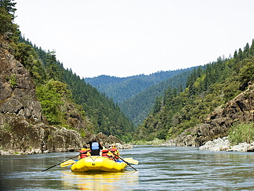 Group whitewater rafting