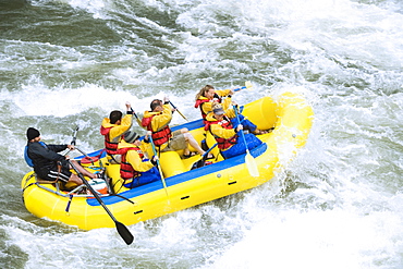 Group whitewater rafting