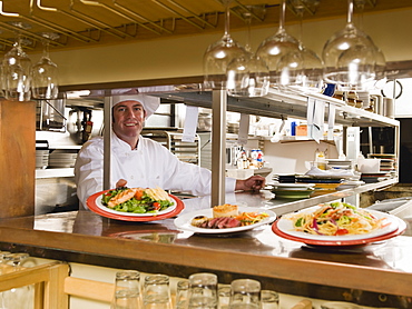 Chef in restaurant kitchen