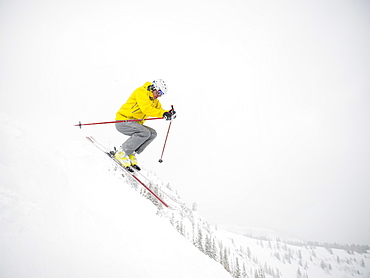 A downhill skier