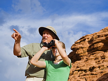 A father and daughter at Red Rock