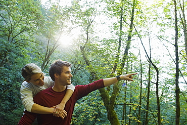 Hikers pointing