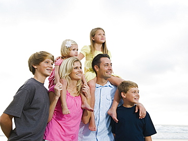 Family portrait at the beach