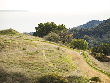 Person running on trail