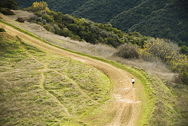 Person running on trail