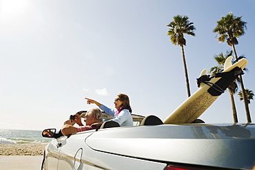 Couple on road trip