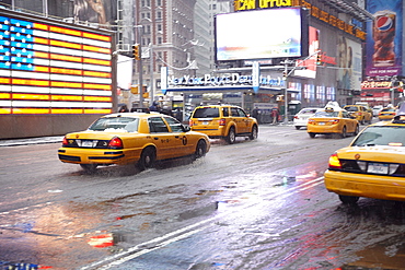 Yellow taxis on Time Square, New York City