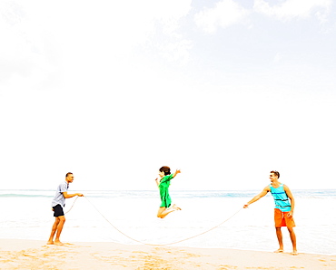 Young people playing on beach, Jupiter, Florida