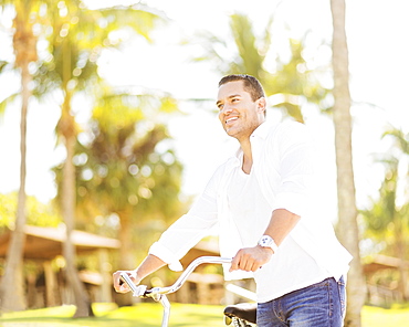 Man riding bike, Jupiter, Florida