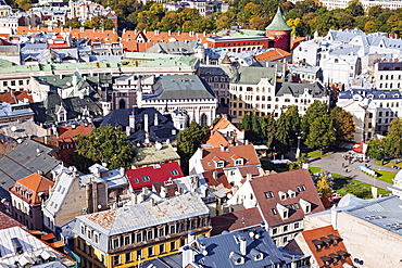 City architecture with Powder Tower, Latvia