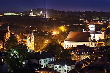 Illuminated cityscape, Lithuania