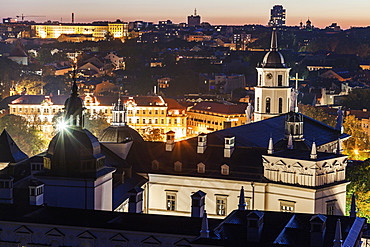 Elevated view of city at tight, Lithuania