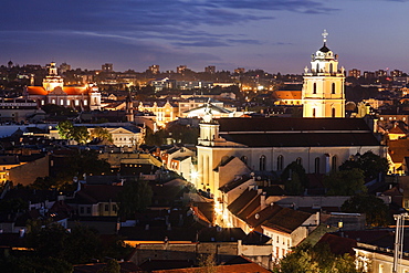 View of St John's Church and old town, Lithuania