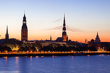 View of city across River Daugava, Latvia