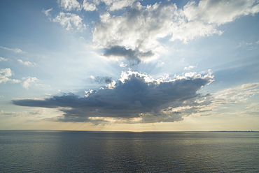 Dramatic cloud formation over Cape Cod Bay, Cape Cod, Massachusetts