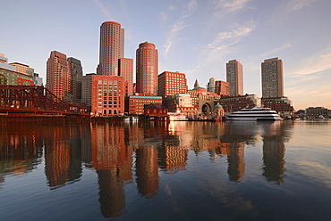 Waterfront from Fan pier at dawn, Boston, Massachusetts