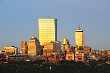 Skyline at dawn, Boston, Massachusetts