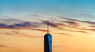 Freedom tower with sunset sky, New York City, New York