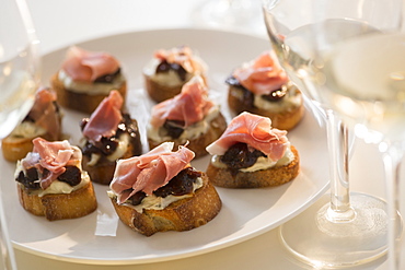 Studio Shot of canapes on plate