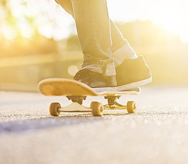 Man skateboarding in skatepark, West Palm Beach, Florida