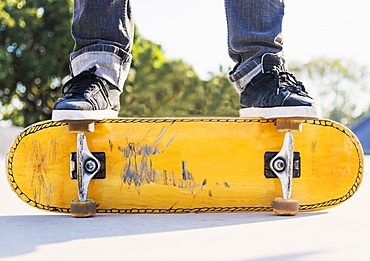 Man skateboarding in skatepark, West Palm Beach, Florida