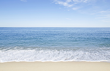 Beach with blue sky, Great Point, Nantucket Island, Massachusetts, USA