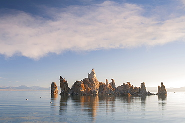 Rock formation in lake, Mono Lake, California