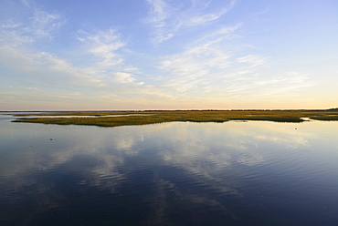 Sky reflecting in still bay, Provincetown, Cape Cod, Massachusetts